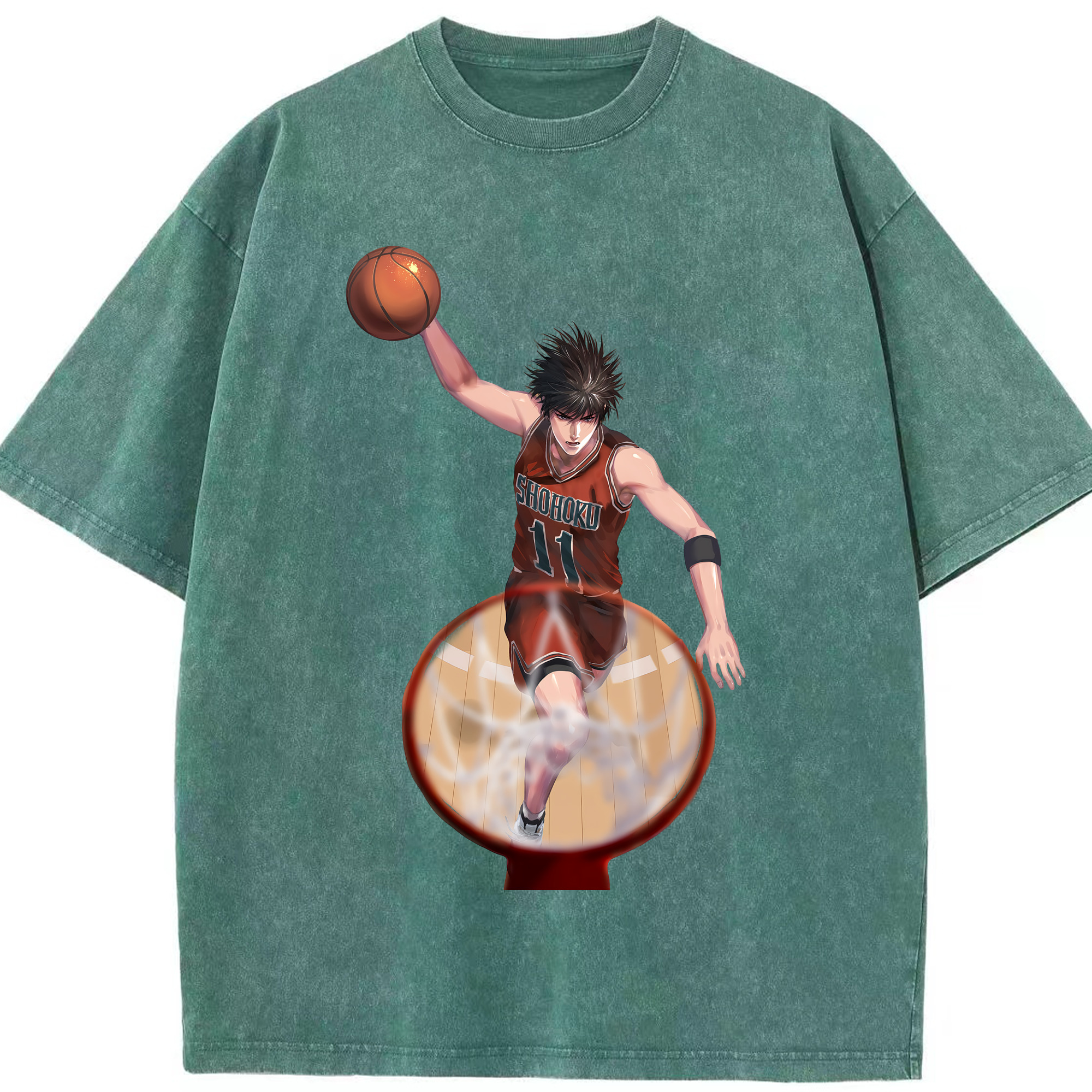 （画像用） SLAM DUNK／スラムダンク 綿100% ヴィンテージ風 半袖Tシャツ（フロントプリント）